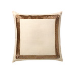 Orchids Lux Home La Grille Hand Embroidered Deco Pillow  - Ivory