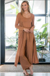 Yala Peyton Bamboo Sweater Drawstring Lounge Pant - Camel Heather
