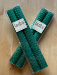 Gold Rush 8" Natural Beeswax Glitter Candle Set - Emerald