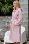 Yala Elliot Bamboo & Organic Cotton Sweatshirt Hooded Robe - Lotus Pink