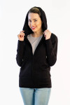 Yala Scarlet Zip-Up Bamboo & Organic Cotton Sweatshirt Hooded Jacket - Black