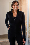 Yala Superfine Merino Wool Women Track Jacket - Black