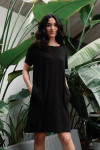 Yala Reese T-Shirt Bamboo Shift Dress - Black