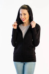 Yala Scarlet Zip-Up Bamboo & Organic Cotton Hooded Jacket - Black
