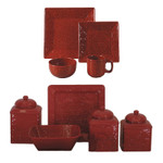 HiEnd Accents Savannah 21pc Dinnerware and Canister Set - Red