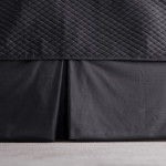 Lili Alessandra Valentina Tailored Bed Skirt - Black Velvet