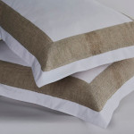 TL at Home Arlesienne Pillow Sham - Natural Linen/White Sateen