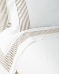 TL at Home Ford Duvet Cover - Taupe Trim/Ivory Sateen