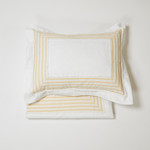 TL at Home Ford Duvet Cover - Yellow Trim/Ivory Sateen