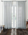 Amity Home Genevieve Linen/Cotton Curtain - Platinum Grey