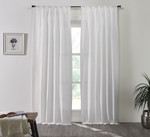 Amity Home Genevieve Linen/Cotton Curtain - White
