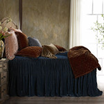 HiEnd Accents Stella Faux Silk Velvet Bedspread Set - Midnight Blue