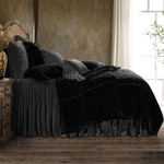 HiEnd Accents Stella Faux Silk Velvet Bedspread Set - Dark Slate