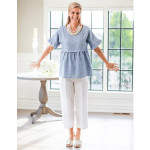 Crown Linen Carley Top - Blue Chambray