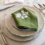 Arte Italica Whimsey Floral Large  Napkin Set - Evergreen