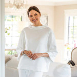 Crown Linen Comfy Luna Mock Neck Top - Winter White