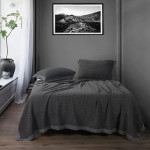HiEnd Accents Waffle Weave Cotton Coverlet - Charcoal