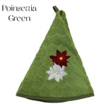Provence Poinsettia Round Terrycloth Towel - Green