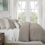 HiEnd Accents Hera Washed Linen Flange Comforter Set - Taupe