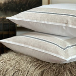 TL at Home Tenerife Duvet Cover - White Sateen Base Sheet/Taupe Trim