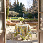 French Tablecloth Jardin - Blue & Vert