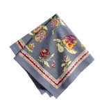 Couleur Nature Pansy Napkins Red & Grey, Set of 6