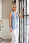 Crown Linen Lucy Tank - Blue Chambray