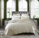 Orchids Lux Home Maze Coverlet - Flax
