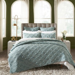 Orchids Lux Home Mirabelle Quilt - Teal