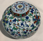Round Floral Porcelain Vase/Jar