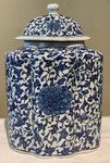 Blue/White Vine Floral Porcelain Vase/Jar