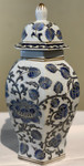 Hexagon Floral and Vine Porcelain Vase/Jar