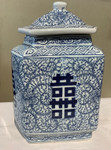 Blue/White Double Happiness Porcelain Vase/Jar