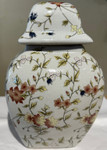 Flower Vine Crackled Porcelain Vase/Jar
