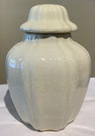 Cream Crackled Round Porcelain Jar/Vase