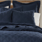 Levtex Home Washed Linen Quilted Pillow Sham Set - Navy