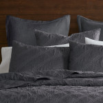 Levtex Home Washed Linen Quilted Pillow Sham Set - Charcoal