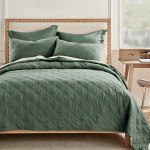 Levtex Home Washed Linen Quilt - Forest Green