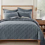 Levtex Home Washed Linen Quilt - Denim Blue