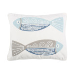 Levtex Home Ipanema Embroidered Fish Pillow