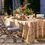 French Tablecloth Meadows - Red & Green