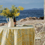 French Tablecloth La Mer - Aqua & Citrine
