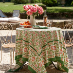 French Tablecloth Grenadine - Orange & Green