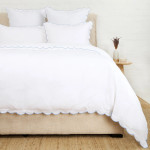 Pom Pom at Home Kelly Linen Duvet Cover - White/French Blue