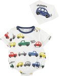 Mud Pie Baby-Boys Car Bubble Romper & Bib Set  - 3-6 mo