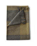 Evangeline 100% Baby Alpaca Throw - Olive/Ledge