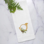 Crown Linen Christmas Horn Linen Towels, Set of 2