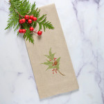 Crown Linen Natale Pine Towels, Set of 2  - Soft Flax