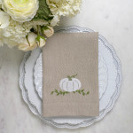 Crown Linen Pumpkin Tri-Fold Napkins (Set of 4)