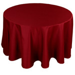 Jacquard Weave Solid Round French Tablecloth - Bordeaux